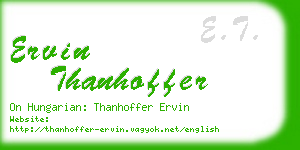 ervin thanhoffer business card